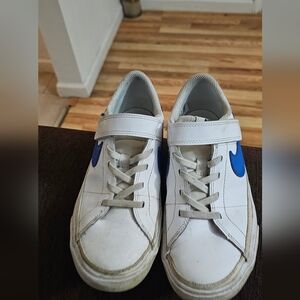 Nike White and Blue Sneakers with Sporty Silhouette